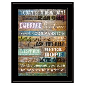 "Today Is" by Marla Rae, Ready to Hang Framed Print, Black Frame