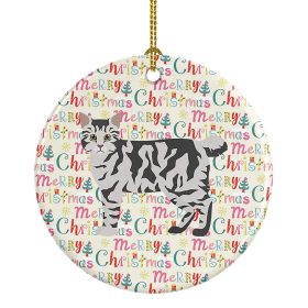 American Bobtail #1 Cat Christmas Ceramic Ornament Christmas Tree Hanging Decorations for Home Christmas Holiday, Party, Gift, 3 in, Multicolor