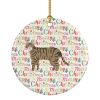 Dragon Li #2 Cat Christmas Ceramic Ornament Christmas Tree Hanging Decorations for Home Christmas Holiday, Party, Gift, 3 in, Multicolor
