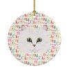 Chinchilla Persian Longhair Cat Christmas Ceramic Ornament Christmas Tree Hanging Decorations for Home Christmas Holiday, Party, Gift, 3 in