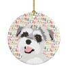 Schnauzer Salt and Pepper #2 Christmas Ceramic Ornament Christmas Tree Hanging Decorations for Home Christmas Holiday, Party, Gift, 3 in, Multicolor
