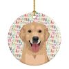 Golden Retriever Fawn #3 Christmas Ceramic Ornament Christmas Tree Hanging Decorations for Home Christmas Holiday, Party, Gift, 3 in, Multicolor