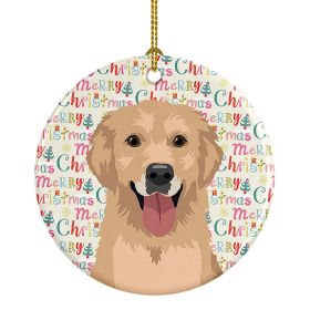 Golden Retriever Fawn #3 Christmas Ceramic Ornament Christmas Tree Hanging Decorations for Home Christmas Holiday, Party, Gift, 3 in, Multicolor