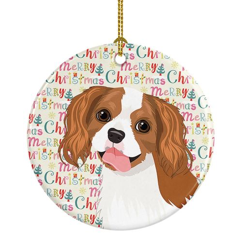 Cavalier King Charles Spaniel Blenheim #2 Christmas Ceramic Ornament Christmas Tree Hanging Decorations for Home Christmas Holiday, Party, Gift, 3 in