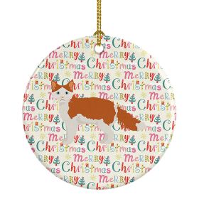 La Perm #2 Cat Christmas Ceramic Ornament Christmas Tree Hanging Decorations for Home Christmas Holiday, Party, Gift, 3 in, Multicolor