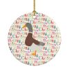 Saxony Sachsenente Duck Christmas Ceramic Ornament Christmas Tree Hanging Decorations for Home Christmas Holiday, Party, Gift, 3 in, Multicolor
