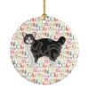 Manx #1 Cat Christmas Ceramic Ornament Christmas Tree Hanging Decorations for Home Christmas Holiday, Party, Gift, 3 in, Multicolor
