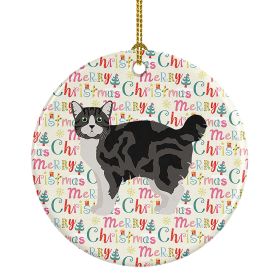 Manx #1 Cat Christmas Ceramic Ornament Christmas Tree Hanging Decorations for Home Christmas Holiday, Party, Gift, 3 in, Multicolor