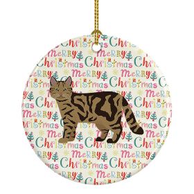 Scottish Straight #2 Cat Christmas Ceramic Ornament Christmas Tree Hanging Decorations for Home Christmas Holiday, Party, Gift, 3 in, Multicolor