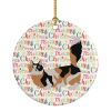 Munchkin #3 Cat Christmas Ceramic Ornament Christmas Tree Hanging Decorations for Home Christmas Holiday, Party, Gift, 3 in, Multicolor