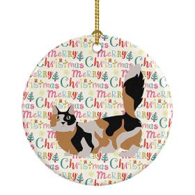 Munchkin #3 Cat Christmas Ceramic Ornament Christmas Tree Hanging Decorations for Home Christmas Holiday, Party, Gift, 3 in, Multicolor