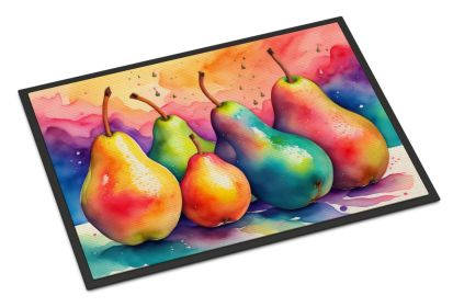 Colorful Pears Doormat Front Door Mat Indoor Outdoor Rugs for Entryway, Non Slip Washable Low Pile, 24H X 36W