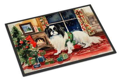 Japanese Chin Cozy Christmas Doormat Front Door Mat Indoor Outdoor Rugs for Entryway, Non Slip Washable Low Pile, 24H X 36W