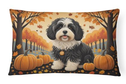Autumn Leaves Throw Pillow Throw Pillow for Indoor Couch Bed Outdoor Patio Washable, Havanese,12Hx16W