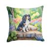 Cavalier Spaniel Spring Path Throw Pillow Machine Washable, Indoor Outdoor Decorative Pillow for Couch, Bed or Patio, 14Hx14W