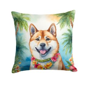 Akita Luau Throw Pillow Machine Washable, Indoor Outdoor Decorative Pillow for Couch, Bed or Patio, 14Hx14W