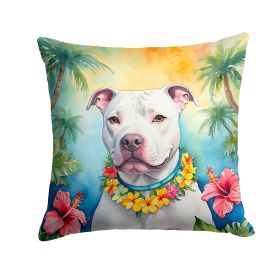 NEW Pit Bull Terrier Luau Throw Pillow Machine Washable, Indoor Outdoor Decorative Pillow for Couch, Bed or Patio, 14Hx14W