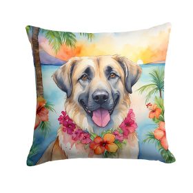 Anatolian Shepherd Luau Throw Pillow Machine Washable, Indoor Outdoor Decorative Pillow for Couch, Bed or Patio, 14Hx14W