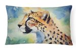 NEW Watercolor Wildlife Throw Pillow Throw Pillow for Indoor Couch Bed Outdoor Patio Washable, Cheetah 2889,12Hx16W