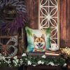 Akita Luau Throw Pillow Machine Washable, Indoor Outdoor Decorative Pillow for Couch, Bed or Patio, 14Hx14W