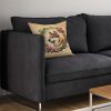 Akita and Flowers Throw Pillow Machine Washable, Indoor Outdoor Decorative Pillow for Couch, Bed or Patio, 14Hx14W