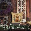 Cocker Spaniel and Flowers Throw Pillow Machine Washable, Indoor Outdoor Decorative Pillow for Couch, Bed or Patio, 14Hx14W