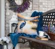 Blue Heron in the Golden Hour Throw Pillow Machine Washable, Indoor Outdoor Decorative Pillow for Couch, Bed or Patio, 18Hx18W