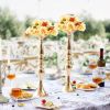 VEVOR 24PCS 50cm/19.7' Wedding Flower Vase Metal Gold Floral Stand for Table
