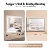 VEVOR Lighted Makeup Mirror 3 Color Vanity w/ USB Desktop Wall-mount 31.5x21.7in