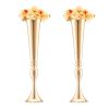 VEVOR 2PCS 56cm/22.05' Tall Wedding Flower Vase Metal Gold Trumpet for Tables