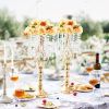 VEVOR 2PCS 55cm/21.65' Tall Crystal Wedding Flower Stand Vase for Party Decor