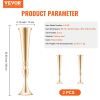 VEVOR 2PCS 56cm/22.05' Tall Wedding Flower Vase Metal Gold Trumpet for Tables