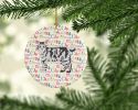 American Bobtail #1 Cat Christmas Ceramic Ornament Christmas Tree Hanging Decorations for Home Christmas Holiday, Party, Gift, 3 in, Multicolor
