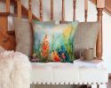 Seaweed Throw Pillow Machine Washable, Indoor Outdoor Decorative Pillow for Couch, Bed or Patio, 14Hx14W