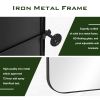 36"*24"Iron rounded rectangular black rotating hardware wall mirror Decorative Bathroom Mirror with Elegant Scalloped Design