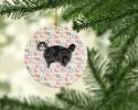 Manx #1 Cat Christmas Ceramic Ornament Christmas Tree Hanging Decorations for Home Christmas Holiday, Party, Gift, 3 in, Multicolor