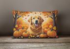 Autumn Leaves Throw Pillow Throw Pillow for Indoor Couch Bed Outdoor Patio Washable, Golden Retriever,12Hx16W