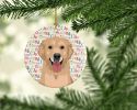 Golden Retriever Fawn #3 Christmas Ceramic Ornament Christmas Tree Hanging Decorations for Home Christmas Holiday, Party, Gift, 3 in, Multicolor