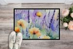 Lavender in Watercolor Doormat Front Door Mat Indoor Outdoor Rugs for Entryway, Non Slip Washable Low Pile, 24H X 36W