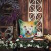 NEW Pit Bull Terrier Luau Throw Pillow Machine Washable, Indoor Outdoor Decorative Pillow for Couch, Bed or Patio, 14Hx14W
