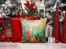 Seaweed Throw Pillow Machine Washable, Indoor Outdoor Decorative Pillow for Couch, Bed or Patio, 14Hx14W