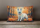 Autumn Leaves Throw Pillow Throw Pillow for Indoor Couch Bed Outdoor Patio Washable, German Shepherd White,12Hx16W