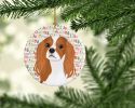 Cavalier King Charles Spaniel Blenheim #1 Christmas Ceramic Ornament Christmas Tree Hanging Decorations for Home Christmas Holiday, Party, Gift, 3 in