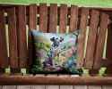 Dalmatian Spring Path Throw Pillow Machine Washable, Indoor Outdoor Decorative Pillow for Couch, Bed or Patio, 14Hx14W
