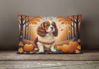 Autumn Leaves Throw Pillow Throw Pillow for Indoor Couch Bed Outdoor Patio Washable, Cavalier Spaniel,12Hx16W