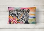 NEW Watercolor Wildlife Throw Pillow Throw Pillow for Indoor Couch Bed Outdoor Patio Washable, Zebra 3015,12Hx16W