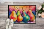 Colorful Pears Doormat Front Door Mat Indoor Outdoor Rugs for Entryway, Non Slip Washable Low Pile, 24H X 36W