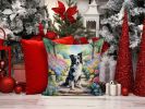 Border Collie Spring Path Throw Pillow Machine Washable, Indoor Outdoor Decorative Pillow for Couch, Bed or Patio, 14Hx14W