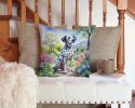 Dalmatian Spring Path Throw Pillow Machine Washable, Indoor Outdoor Decorative Pillow for Couch, Bed or Patio, 14Hx14W