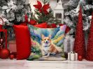Corgi Spring Path Throw Pillow Machine Washable, Indoor Outdoor Decorative Pillow for Couch, Bed or Patio, 14Hx14W